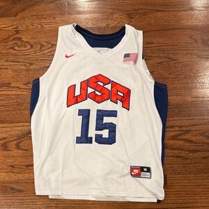 Nike USA White Basketball Jersey with Red and Blue Carmelo Anthony